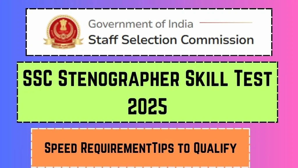 SSC Stenographer Skill Test 2025