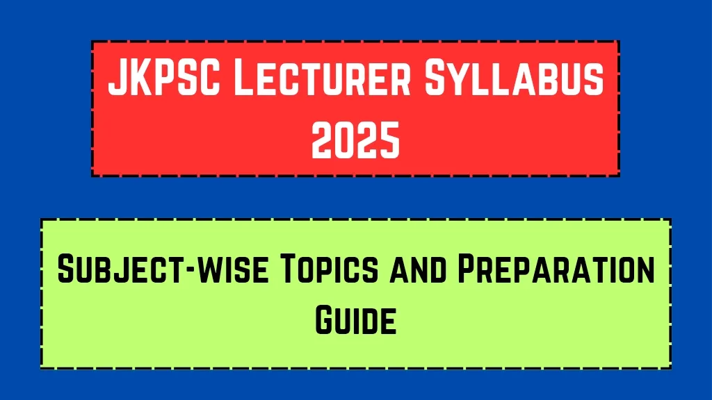 JKPSC Lecturer Syllabus 2025